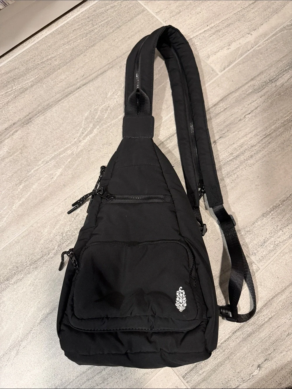 Black Sling Crossbody Bag - Lightweight Everyday Carry - Free Movement
